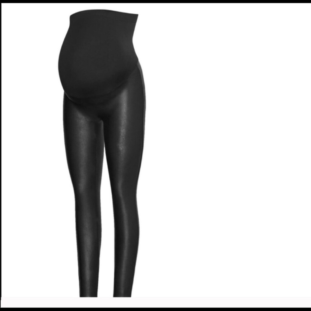 Spanx Faux Leather Maternity Leggings Small NWOT